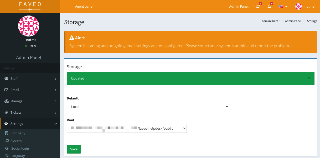 Setting the upload path